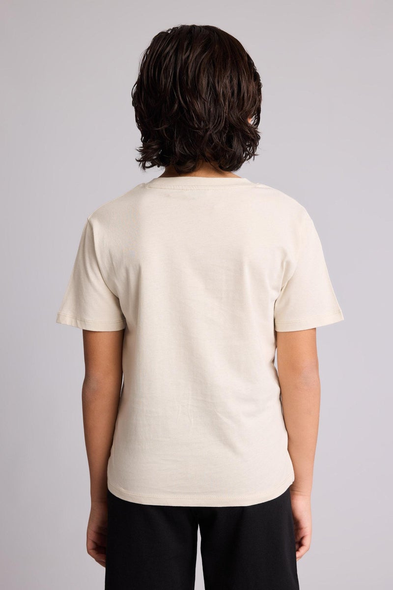 DeFacto Beige Boy New Regular Fit Printed Short Sleeve T-Shirt Casual - Image 5